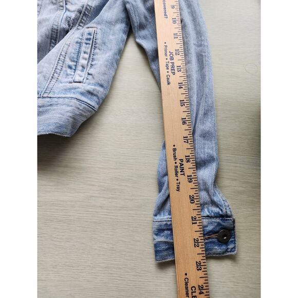 JEAN JACKET-MUDD-Distressed-Light Blue-Buttons-Short-X-SMALL - Picture 13 of 13